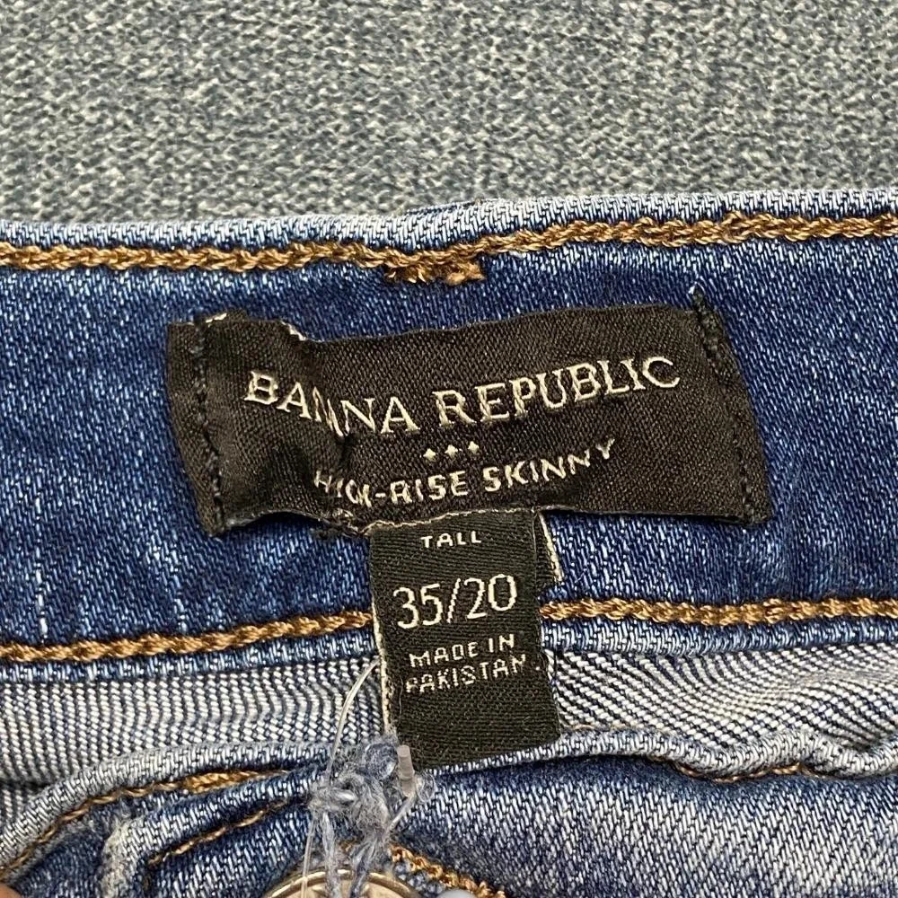 Banana Republic Jeans Mens 35x20 Blue Denim Cotton Stretch High Rise Skinny Leg